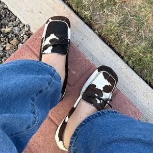 Cow Print Loafers